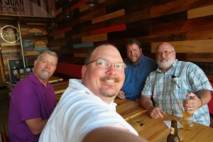 A selfie at the San Juan Smokehouse. L-R Me, Dean, Bill and George